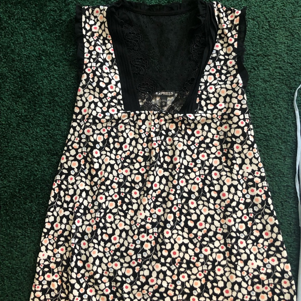 1 black dressy tank, 1 light blue